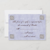 Elegant Bleek Blue Vintage Wedding RSVP (Achterkant)