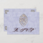 Elegant Bleek Blue Vintage Wedding RSVP (Voorkant / Achterkant)