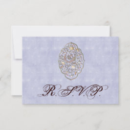 Elegant Bleek Blue Vintage Wedding RSVP