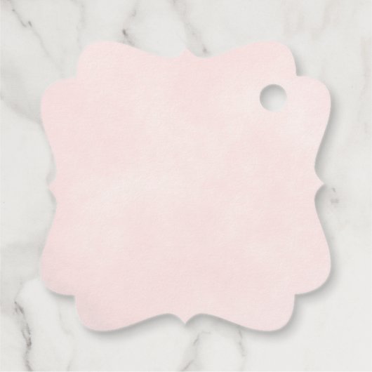 Elegant Bleek Blush Pink Rose Weddenschap Hartelij Bedankjes Labels (Achterkant)