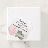 Elegant Bleek Blush Pink Rose Weddenschap Hartelij Bedankjes Labels (In situ)