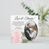Elegant Bleek Blush Roze Oval Foto Weddenschap Bedankkaart (Staand voorkant)