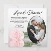 Elegant Bleek Blush Roze Oval Foto Weddenschap Bedankkaart (Voorkant)