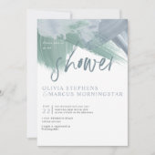 Elegant Bleek Dusty Blue Abstracte penseelstreken Kaart (Voorkant)