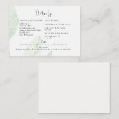Elegant Bleek Foliage Cash Bar & Shuttle Cream Enc Informatiekaartje (Voorkant / Achterkant)