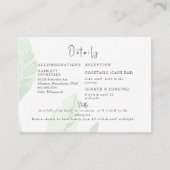 Elegant Bleek Foliage Cash Bar & Shuttle Cream Enc Informatiekaartje (Voorkant)