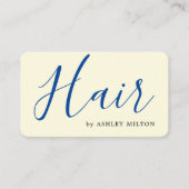 Elegant Bleek Geel Blauw Haar Stylist Visitekaartje (Voorkant)