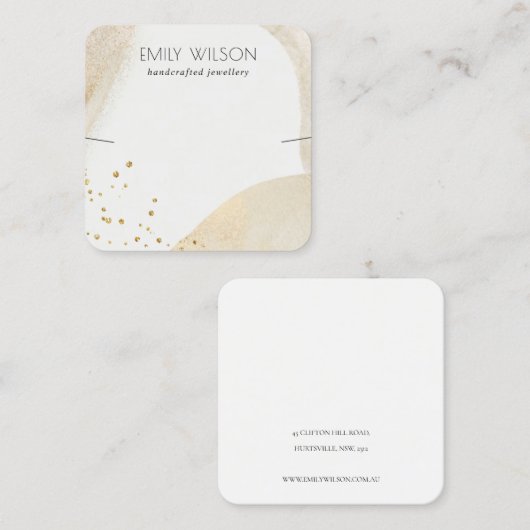 Elegant Bleek Gold Abstract beeldscherm voor vormg Vierkante Visitekaartje (Voorkant / Achterkant)