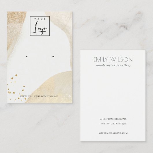 Elegant Bleek Gold Abstract beeldscherm voor vormg Visitekaartje (Voorkant / Achterkant)