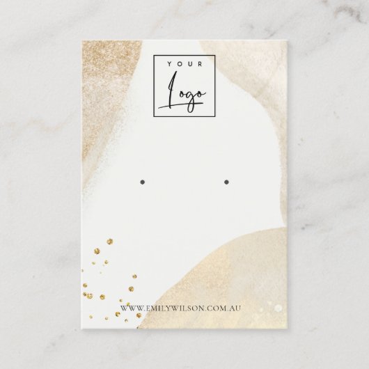 Elegant Bleek Gold Abstract beeldscherm voor vormg Visitekaartje (Voorkant)