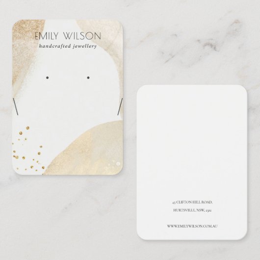 Elegant Bleek Gold Abstract Ketting Visitekaartje (Voorkant / Achterkant)