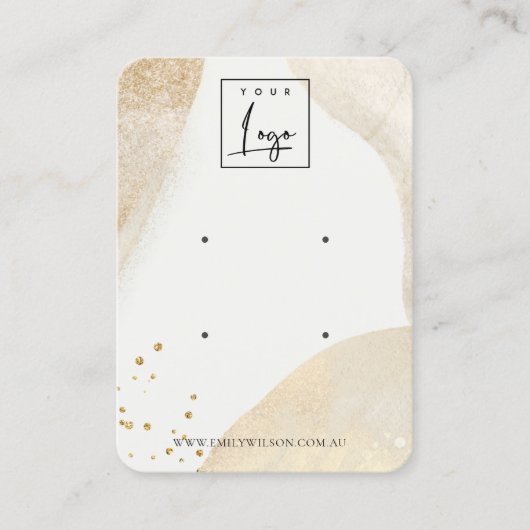 Elegant Bleek Gold Abstract Logo 2 Veroorbaar beel Visitekaartje (Voorkant)