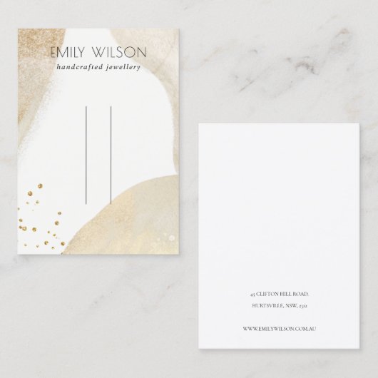 Elegant Bleek Gold Abstract Shape Hairpin-beeldsch Visitekaartje (Voorkant / Achterkant)