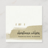 ELEGANT BLEEK GOLD BLACK BRUSH STROKE CALLIGRAPHS VIERKANTE VISITEKAARTJE (Voorkant)