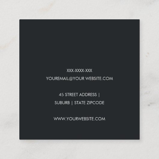 ELEGANT BLEEK GOLD BLACK BRUSH STROKE CALLIGRAPHS VIERKANTE VISITEKAARTJE (Achterkant)