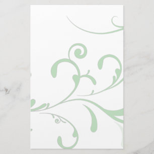 Elegant Bleek Green Flourish Briefpapier