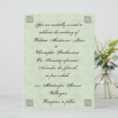 Elegant Bleek Green Vintage Wedding Invitation Kaart (Staand voorkant)