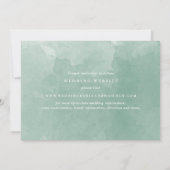 Elegant Bleek Green Waterverf Monogram Calligrafie Save The Date (Achterkant)