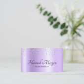 Elegant Bleek Lavender Paars Ombre Silver Confetti Visitekaartje (Staand voorkant)