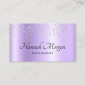 Elegant Bleek Lavender Paars Ombre Silver Confetti Visitekaartje (Voorkant)