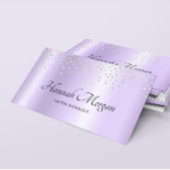Elegant Bleek Lavender Paars Ombre Silver Confetti Visitekaartje