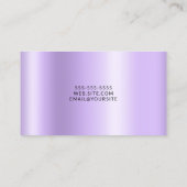 Elegant Bleek Lavender Paars Ombre Silver Glitter Visitekaartje (Achterkant)