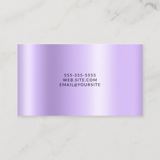 Elegant Bleek Lavender Paars Ombre Silver Glitter Visitekaartje (Achterkant)