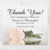 Elegant Bleek Peach Roos Chic Weddenschap Bedankt Likeurfles Etiket (Enkel label)