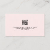 Elegant Bleek Roze Luxe Script QR CODE Visitekaartje (Achterkant)