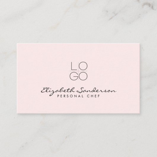 Elegant Bleek Roze Luxe Script QR CODE Visitekaartje (Voorkant)