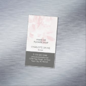 Elegant Bleek roze sierbloemist Magnetisch Visitekaartje (Voorbeeld)