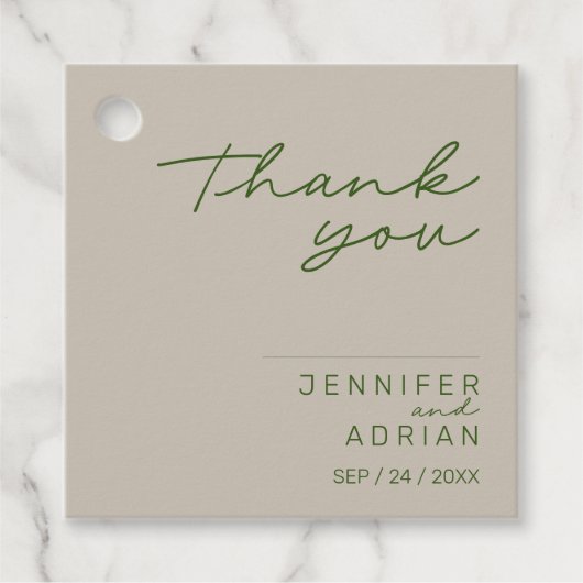 Elegant Bleek Silver Minimal Hartelijk dank voor u Bedankjes Labels (Voorkant)