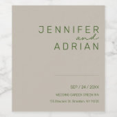 Elegant Bleek Silver Minimale Wit en Rood Wijn Etiket (Enkel label)