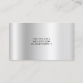 Elegant Bleek Silver Satin Ombre Folie en Glitter Visitekaartje (Achterkant)