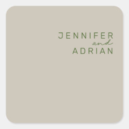 Elegant Bleek, zilver, minimale moderne envelopslu Vierkante Sticker