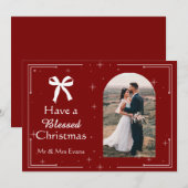 Elegant Blessed Christmas Photo Card Feestdagenkaart (Voorkant / Achterkant)