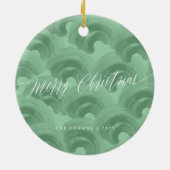 Elegant Blessings Script Holiday Ceramic Ornament (Achterkant)