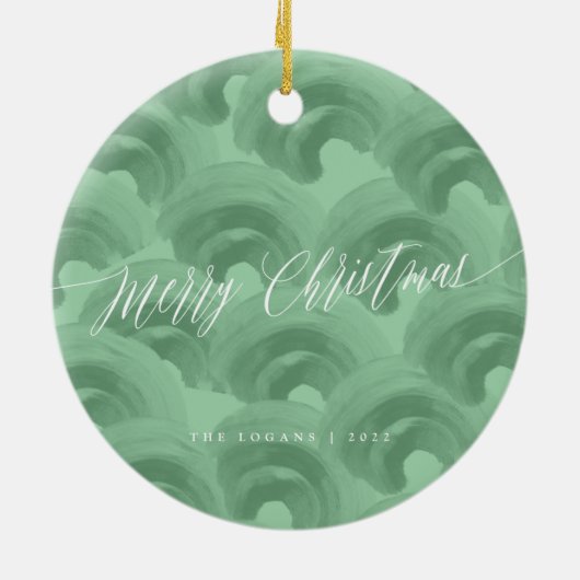 Elegant Blessings Script Holiday Ceramic Ornament (Achterkant)