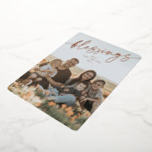 Elegant 'Blessings' Typografisch Manuscript Folie Feestdagenkaart (Gedraaid)