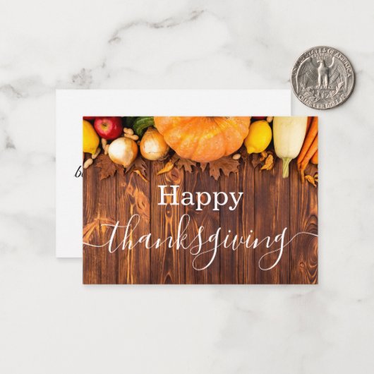 elegant blij thanksgiving, moderne vakantiefoto notitiekaartje (Voorkant / Achterkant in situ)