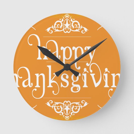 elegant blij thanksgiving ronde klok (Voorkant)