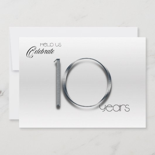 Elegant Blik 10e huwelijksverjaardag Kaart (Voorkant)