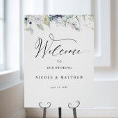 Elegant Bliss Vertical Welcome Wedding Sign Poster
