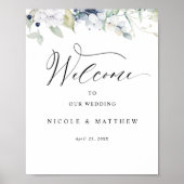 Elegant Bliss Vertical Welcome Wedding Sign Poster (Voorkant)