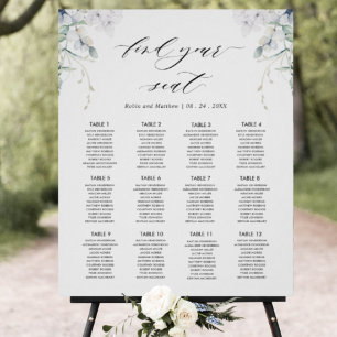 Elegant Bliss, Wedding Seating Chart Sign Poster