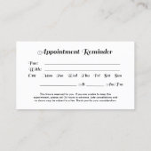 Elegant Blk 7-dagen Logo Benoemingsherinneringskaa Afsprakenkaartje (Achterkant)