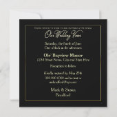 Elegant Blk/Gold Renewing/Wedding Vows Uitnodiging (Achterkant)