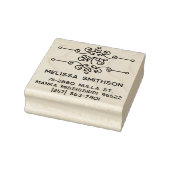Elegant bloeien gepersonaliseerd monogram adres rubberstempel (Stempel)