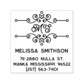 Elegant bloeien gepersonaliseerd monogram adres zelfinktende stempel (Design)