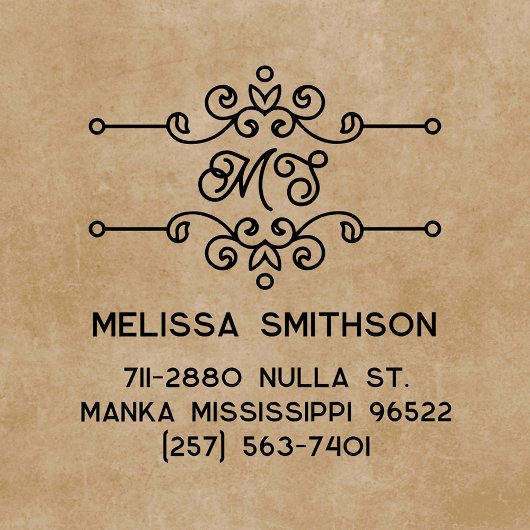 Elegant bloeien gepersonaliseerd monogram adres zelfinktende stempel